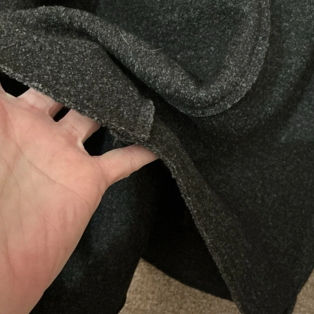 Robert Comstock Vertical Wool Blend Jacket Full‎ Zip Black/Dk Gray M Men Blanket